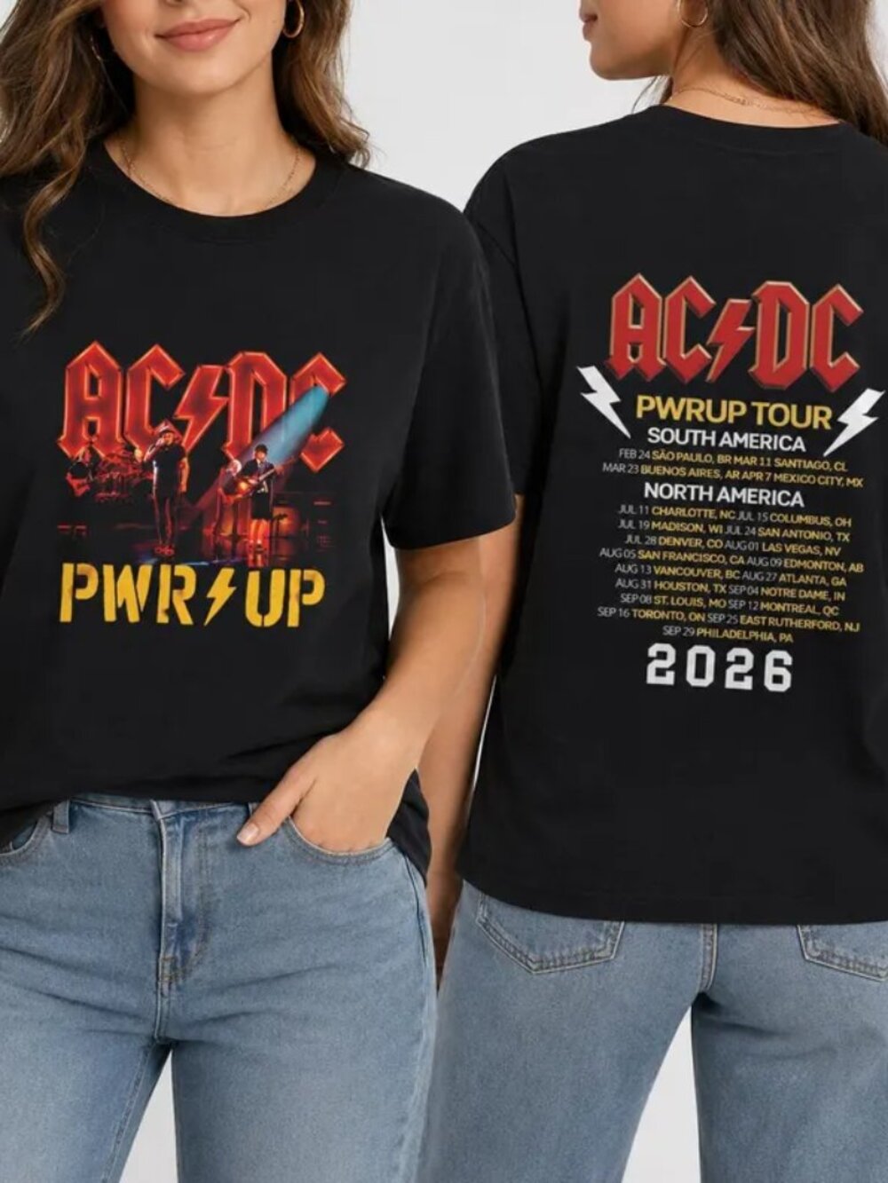 Rock Band ACDC Tour 2026 Shirt, ACDC Pwr Up World Tour 2026 T Shirt